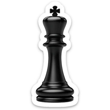 black chess pieces, queen piece sticker