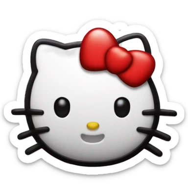 hello kitty sobre una nube con corazones  sticker