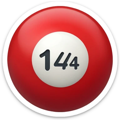 The number 14 on a red pool ball sticker