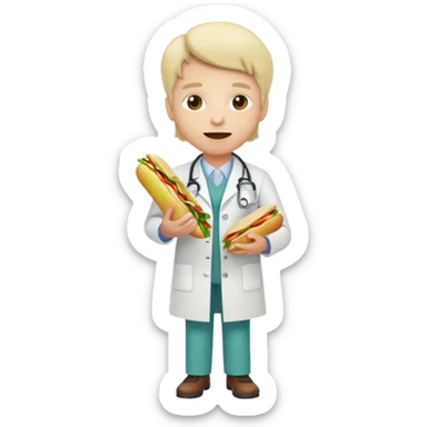 Doctor eating full body sticker