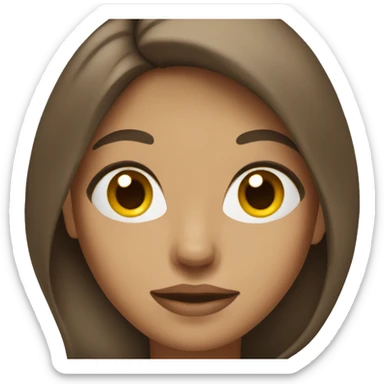 Woman with brown hair and middle part sticker