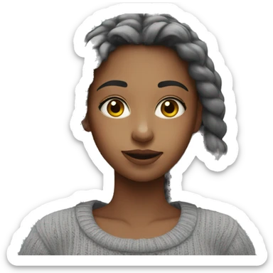 girl in grey sweater selfie sticker
