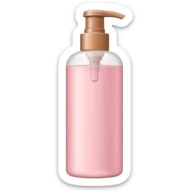 light pink and light brown shampoo bottle sticker