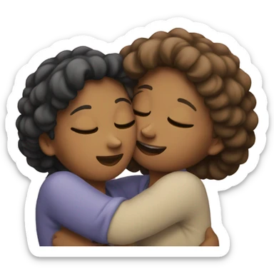 Two women hugging romantically sticker