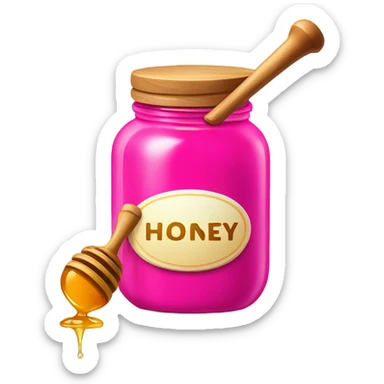 Hot pink jar of honey with wand  sticker