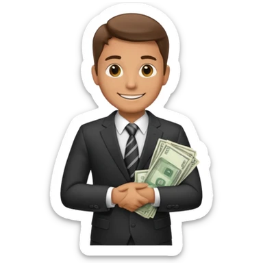 public official/politician/bureaucrat holding money sticker