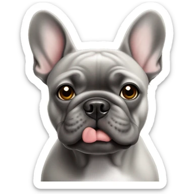 Gray French bulldog sticker