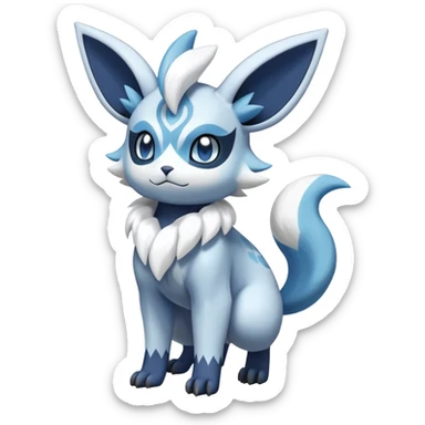 Meowstic-Absol-Minccino-Glaceon-Pokémon-Fakémon-hybrid-creature (full body) sticker