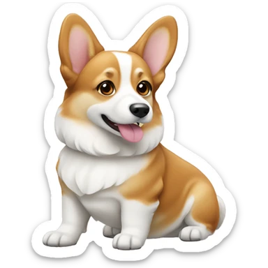 Tan and white corgi sticker