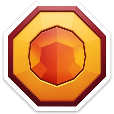 A sharp-edged hexagon with a thick yellow border that shifts slightly toward orange. The inside is a smooth dark-red to maroon gradient. In the center, add a large bold capital V colored with a yellow-orange gradient similar to the border. Keep everything clean, centered, and with no background. sticker