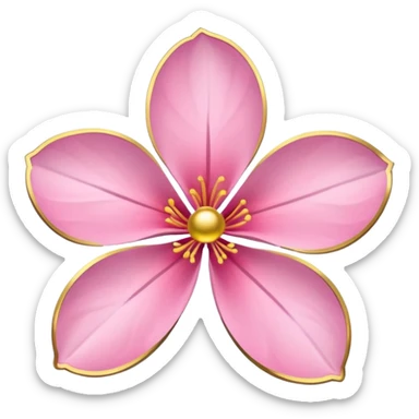 sakura flower with a gold outline sticker
