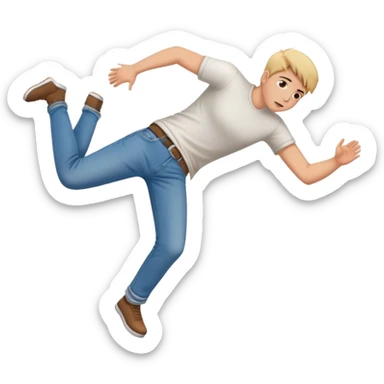 Person slipping and falling sticker