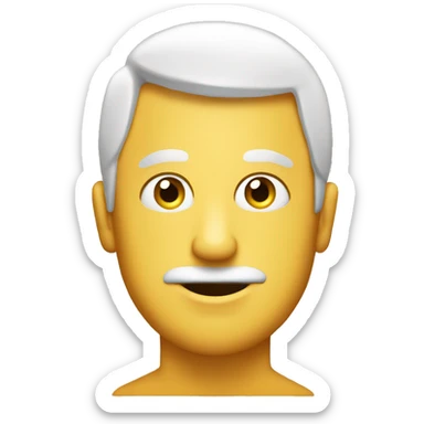 man with scrambled egg as head sticker