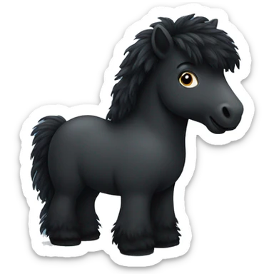 Two black fluffy ponies sticker