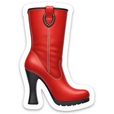 red letaher boots sticker
