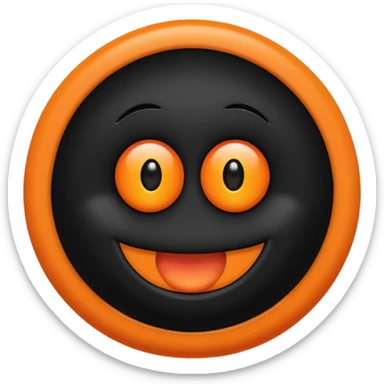 make a blackhole, accretion disk and all, with an orange smiley face, black head, orange ring, orange eyes, orange mouth, no other details sticker