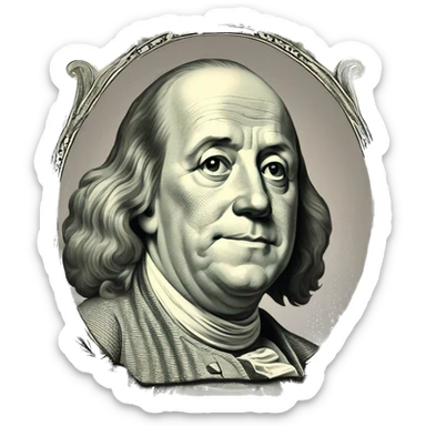Benjamin Franklin dollar mason sticker