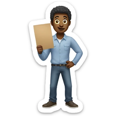 guy holding a hurry up sign sticker