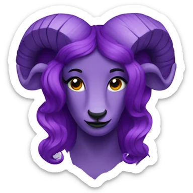 Aries with purple hair sticker