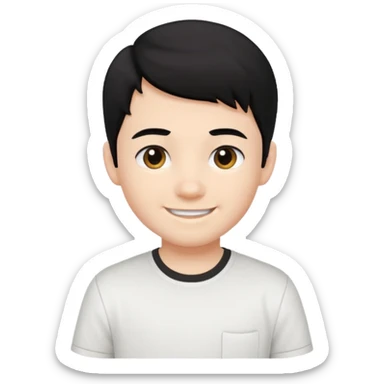 Tyler Jacob White Shirt Black Hair Kid sticker