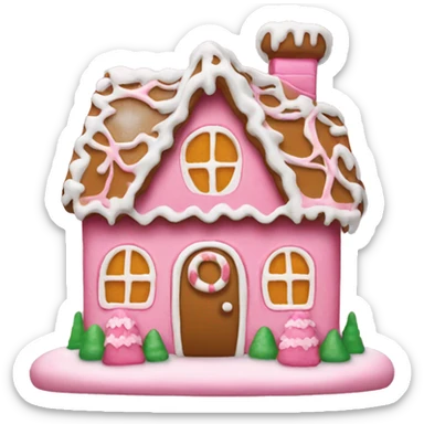 A pink gingerbread house sticker