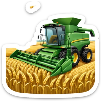 An icon featuring a wheat field, a combine harvester, fertilizer formulas, and plant cells, symbolizing agronomy. The design includes farming tools and crops, representing agricultural science, crop production, and plant biology. Transparent background highlights sustainable farming and growth. sticker