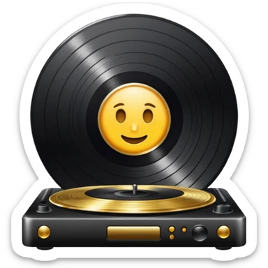 FAÇA UM DISCO DE VINIL QUE O CENTRO SEJA DE DOURADO sticker