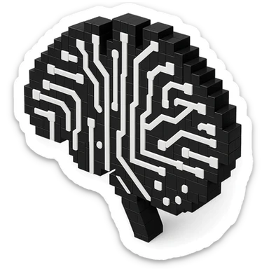 Make it voxel and bnw sticker