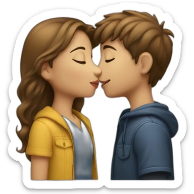 Boy and girl kiss  sticker