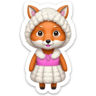 a fox wearing sheep dress sticker