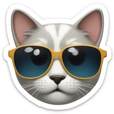 Cat with sunglasses sticker