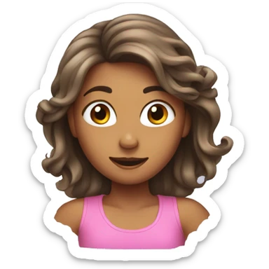 Girl flipping her hair sticker