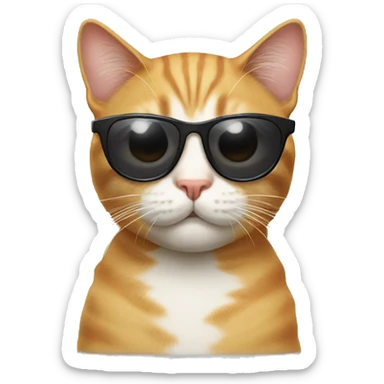Cat with sunglasses sticker