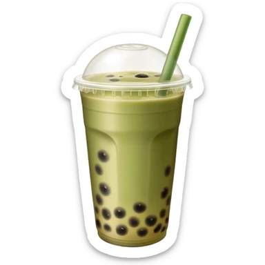 Bubble tea olive color sticker