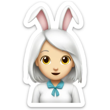 White bunny girl curious  sticker