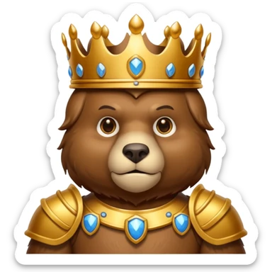 Un ours humanoïde avec une couronne et une armure sticker