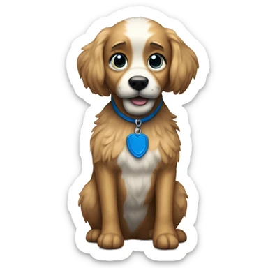 Anthropomorphic bipedal furry dog with blue fur sticker