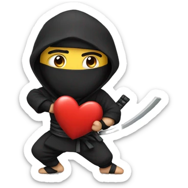 ninja with heart  sticker