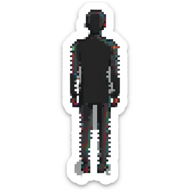 pixel art person silhouette, minimalist human shape sticker