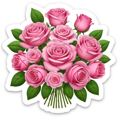 Huge pink flower bouquet with different flowers and pink tones and roses sticker