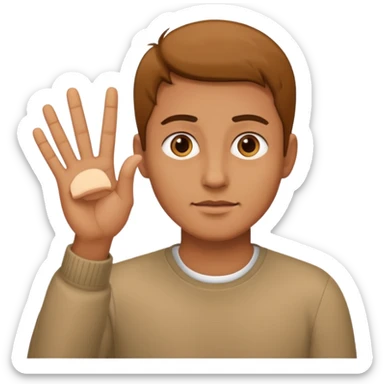 a man making the gesture of not seeing sticker