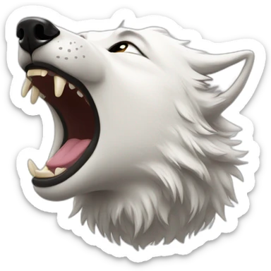 white wolf giggling sticker