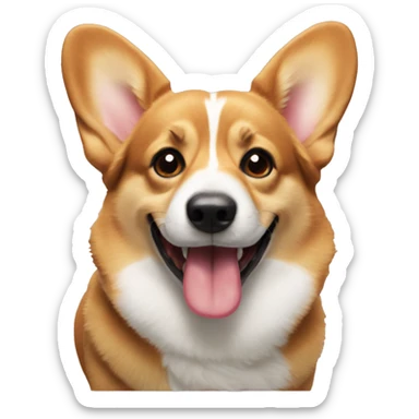 Corgi with its tongue out sticker