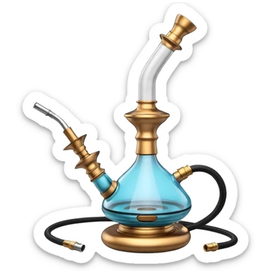 realistic modern hookah, sleek metal and glass design, ceramic hose, minimalistic, high detail, emoji style
 sticker