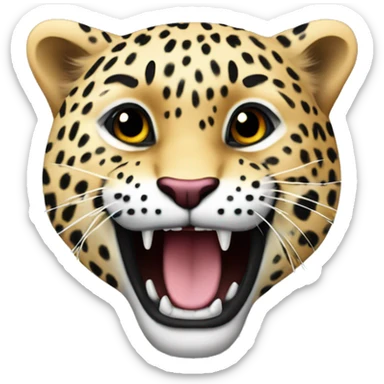 Hjerte form sne leopard  sticker