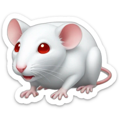 white Mouse with red eye sticker