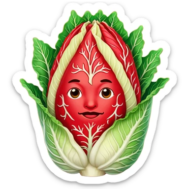red spicy napa cabbage fully covered in red chili seasoning vibrant bold no face sticker