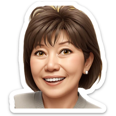 smiling girl with short hair sticker