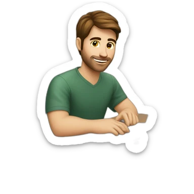 Handsome-programmer-man-with-brown-hair-working-with-macbook sticker