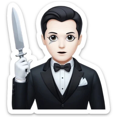 Ghost Man Opera singer with a knife  sticker